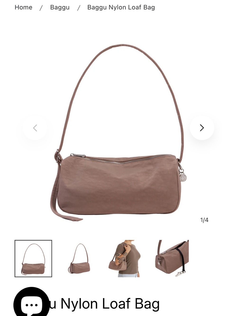 BAGGU nylon loaf bag with blk Keyring Strap